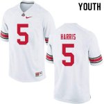 NCAA Ohio State Buckeyes Youth #5 Jaylen Harris White Nike Football College Jersey GRF4545QA